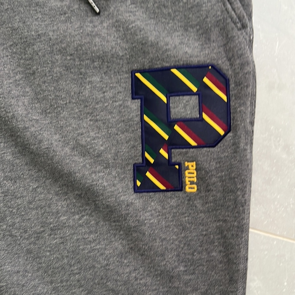 NWT Polo Ralph Lauren Letterman  Fleece Pants Jogger Gray Size XXL - Picture 3 of 6
